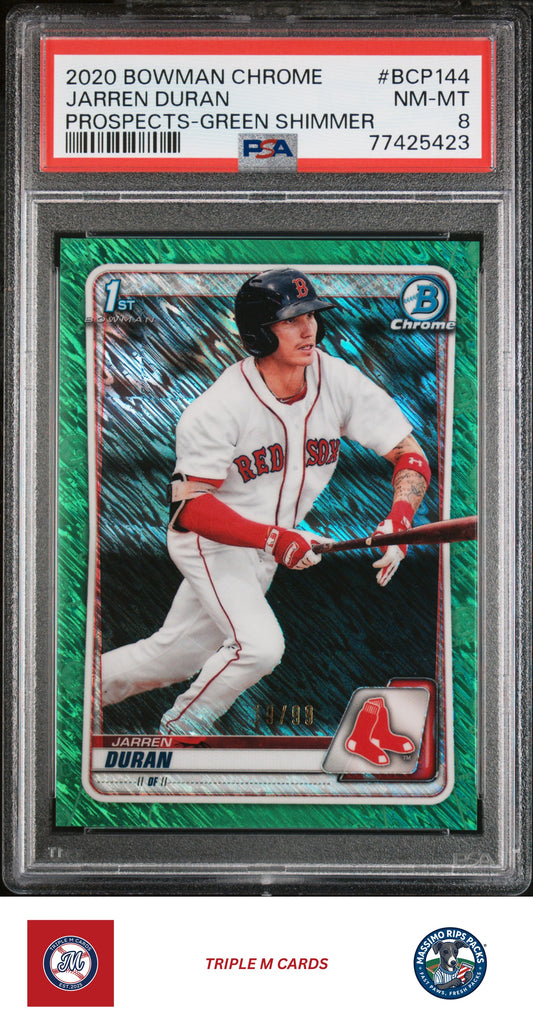 2020 Bowman #BCP-144 Jarren Duran PSA 8