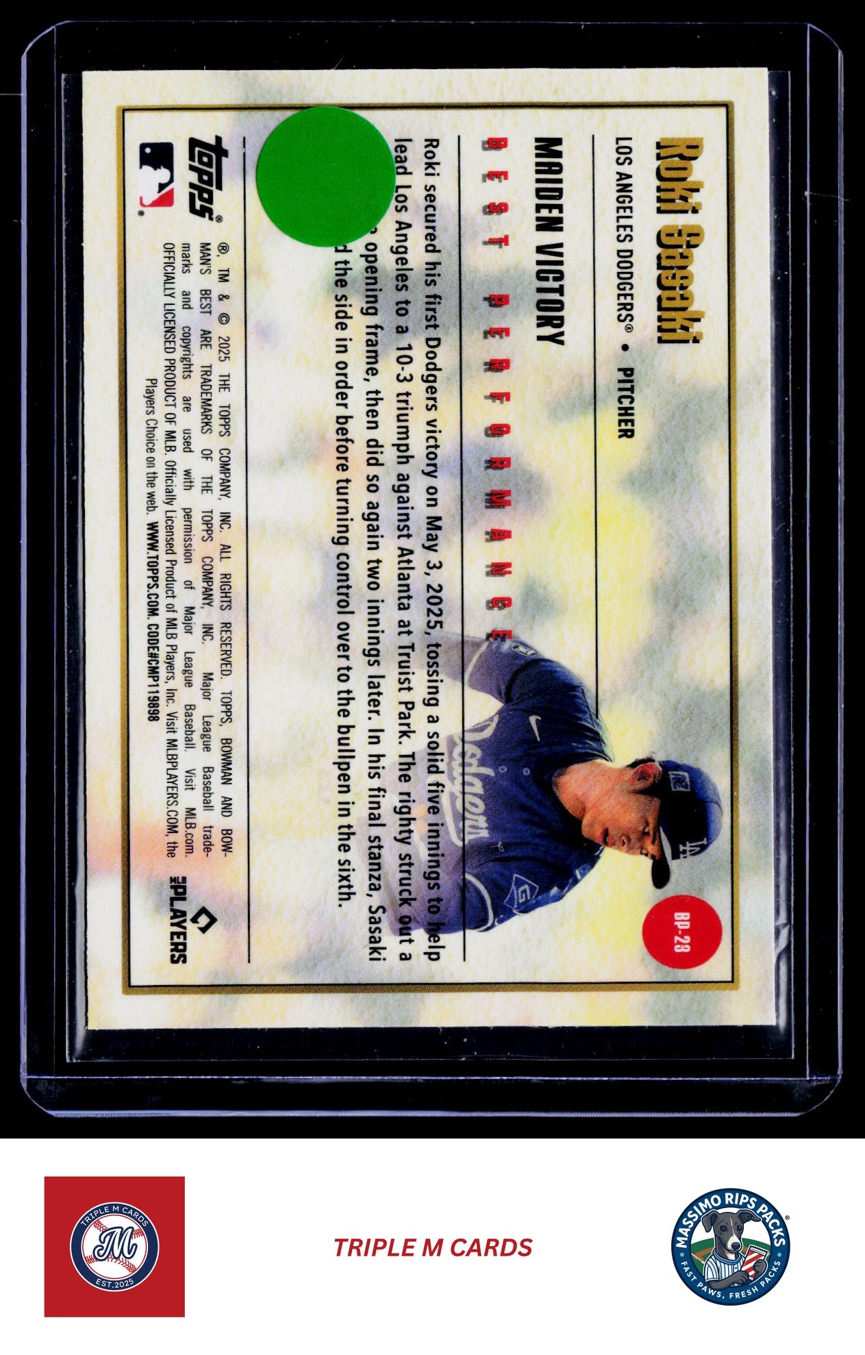 2025 Bowman's Best #BP-23 Roki Sasaki Best Performance