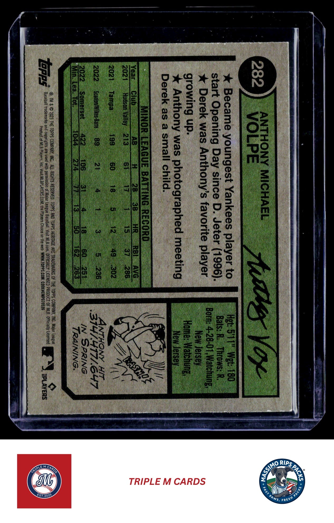 2023 Topps Heritage #282b Anthony Volpe