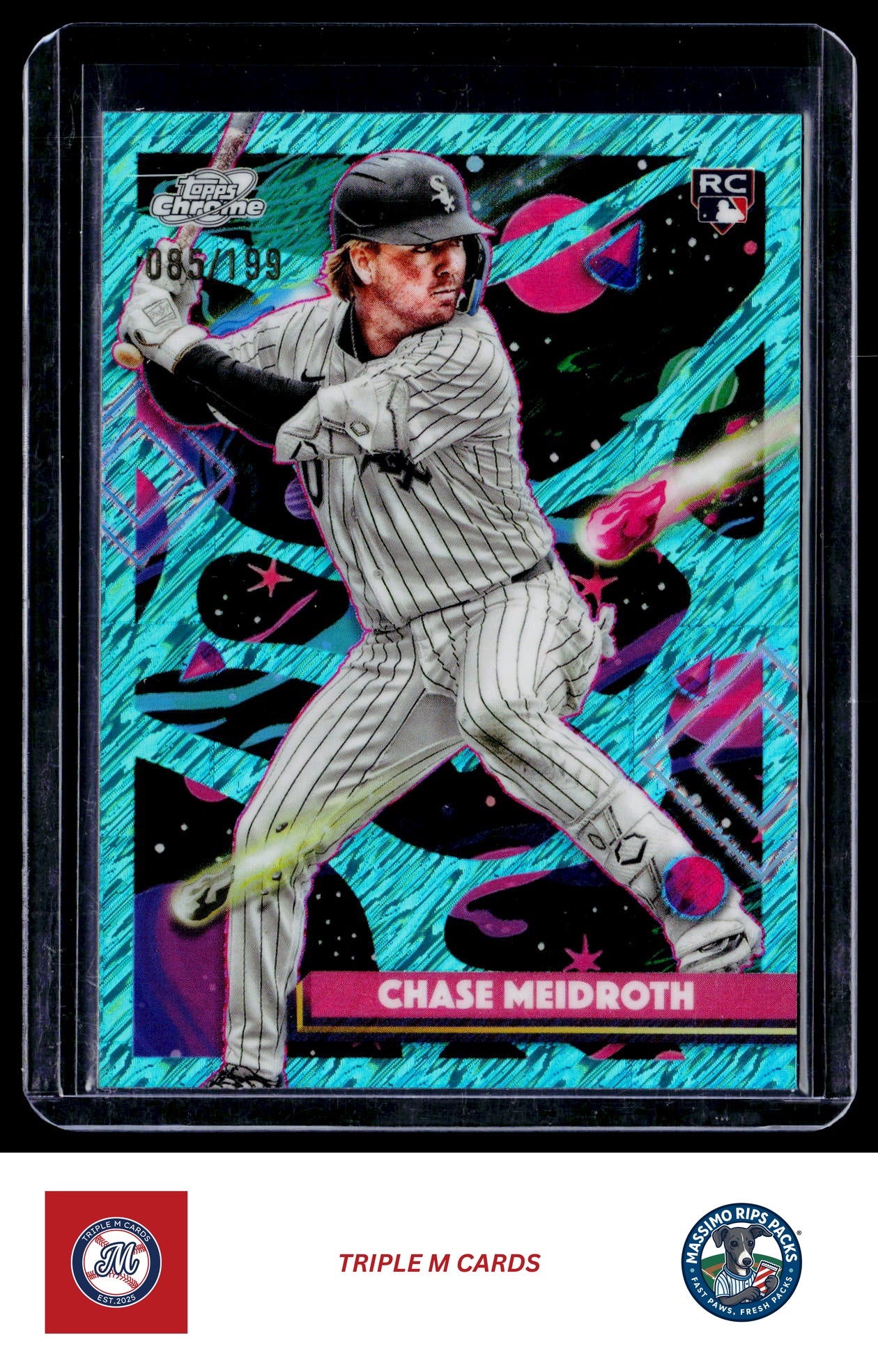 2025 Topps Chrome Cosmic #12 Chase Meidroth Aqua Equinox Refractor #/199