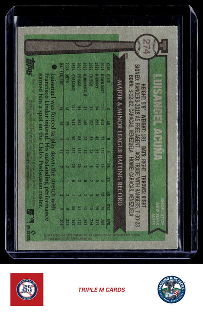 2025 Topps Heritage #274c Luisangel Acuña
