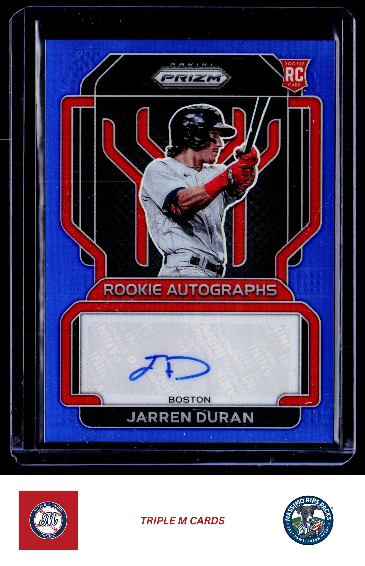 2022 Panini Prizm #RA-JD Jarren Duran Rookie Autographs Blue Prizm #/149