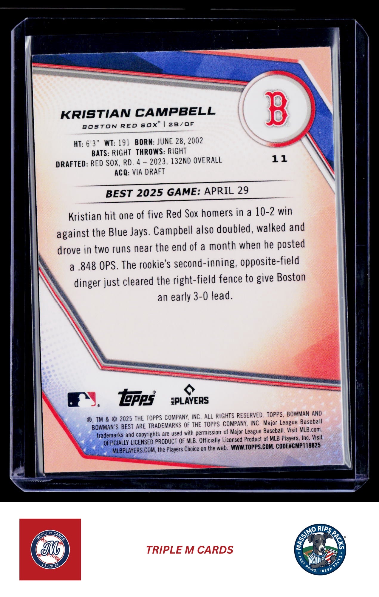 2025 Bowman's Best #11 Kristian Campbell