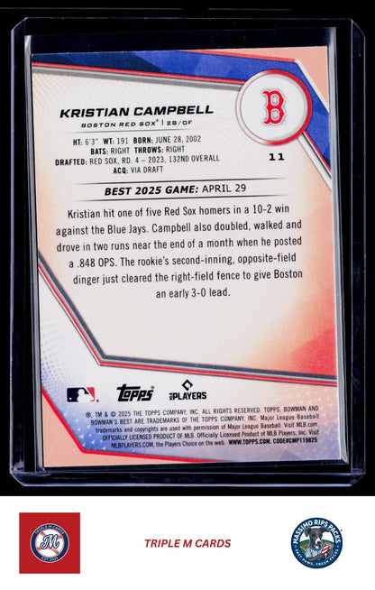 2025 Bowman's Best #11 Kristian Campbell