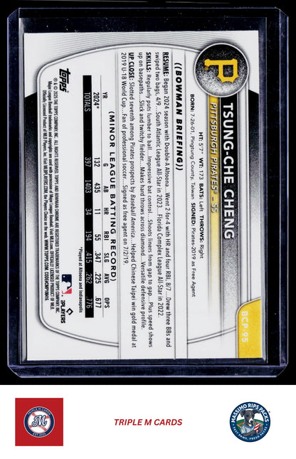 2025 Bowman #BCP-95 Tsung-Che Cheng Chrome Prospects Lava Refractor #/399