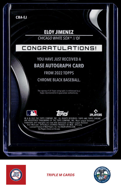 2021 Topps Chrome Black #CBA-EJ Eloy Jimenez Autographs Gold #/50