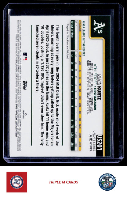 2025 Topps Update #US201 Nick Kurtz