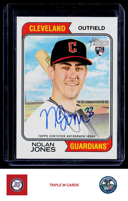 2023 Topps Heritage #ROA-NJ Nolan Jones Real One Autographs
