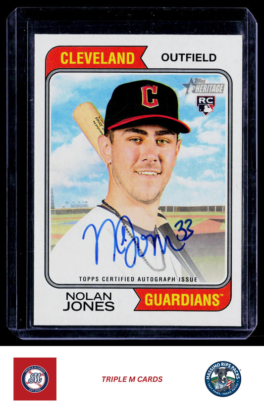 2023 Topps Heritage #ROA-NJ Nolan Jones Real One Autographs