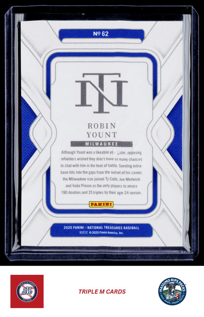 2025 Panini National Treasures #62 Robin Yount Red #/75