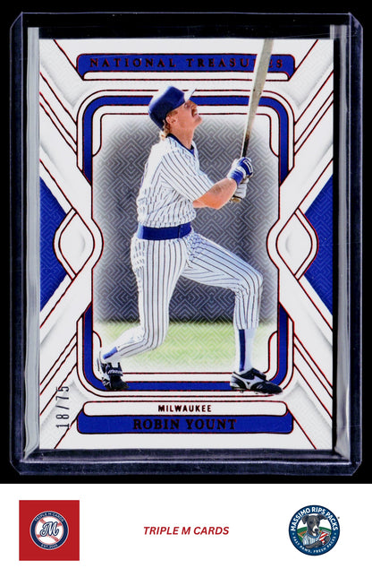 2025 Panini National Treasures #62 Robin Yount Red #/75