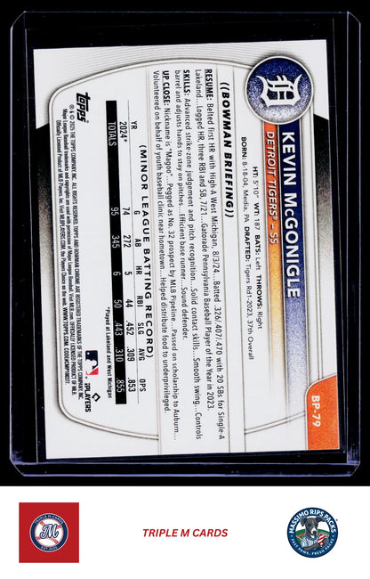 2025 Bowman #BP-79 Kevin McGonigle Prospects