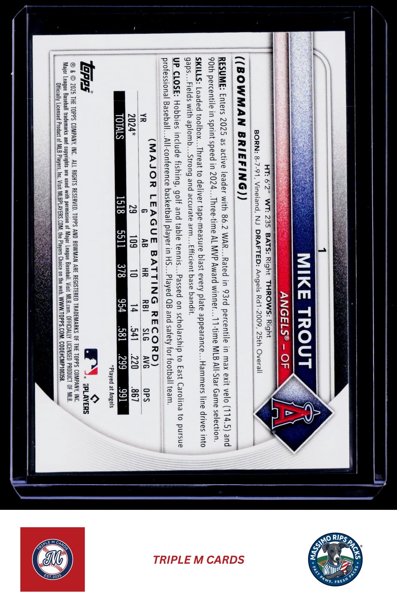 2025 Bowman #1 Mike Trout