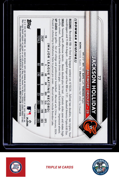2025 Bowman #77 Jackson Holliday