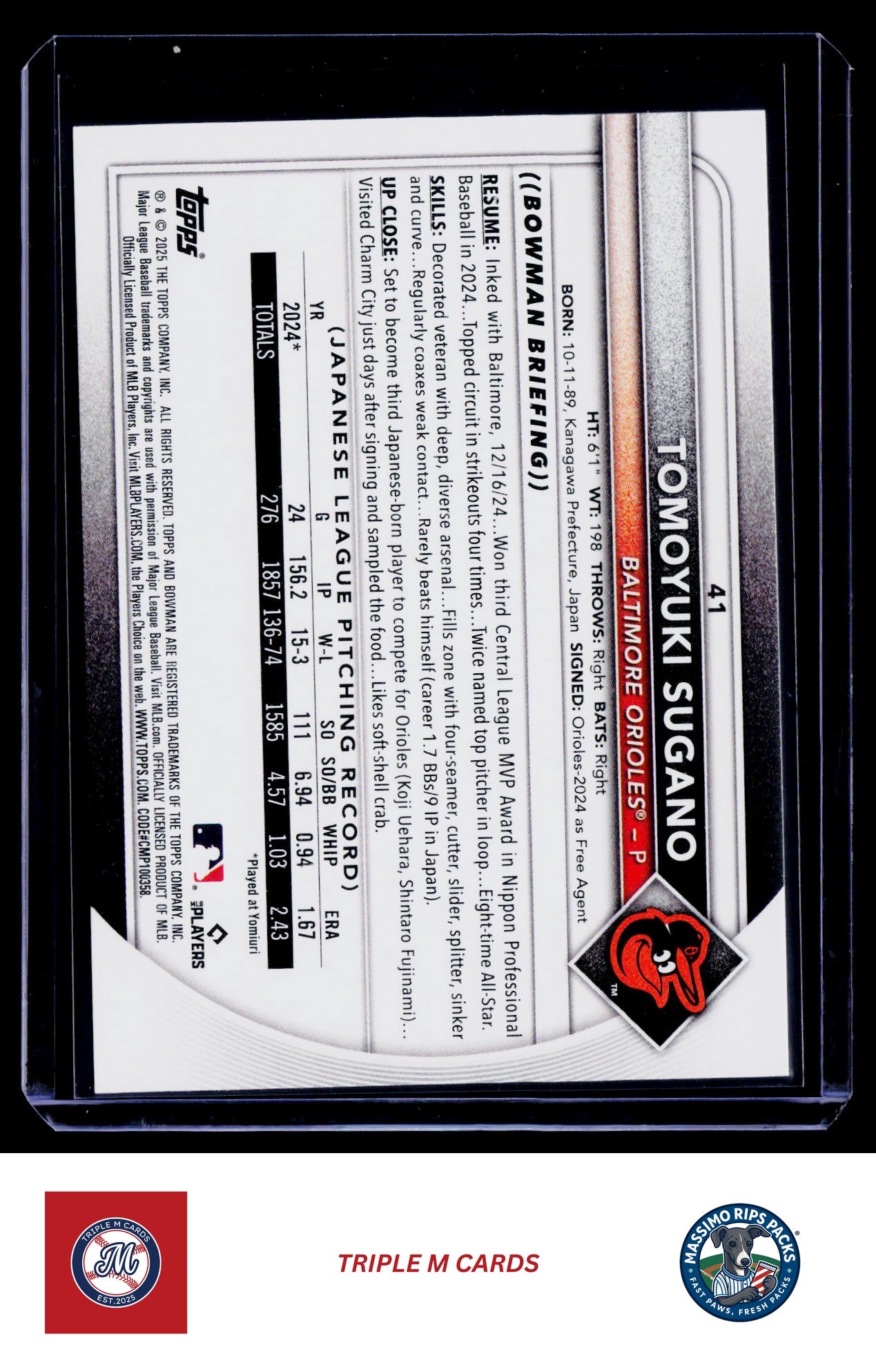 2025 Bowman #41 Tomoyuki Sugano