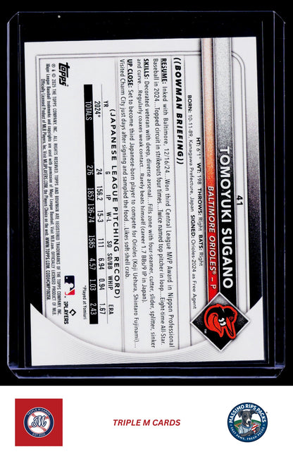 2025 Bowman #41 Tomoyuki Sugano