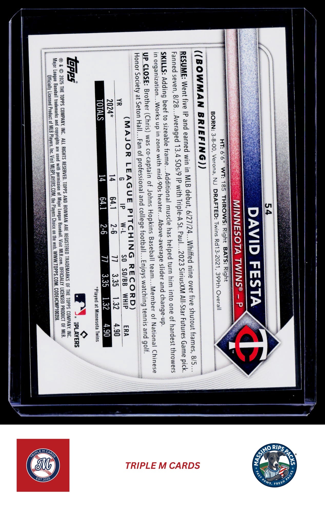 2025 Bowman #54 David Festa
