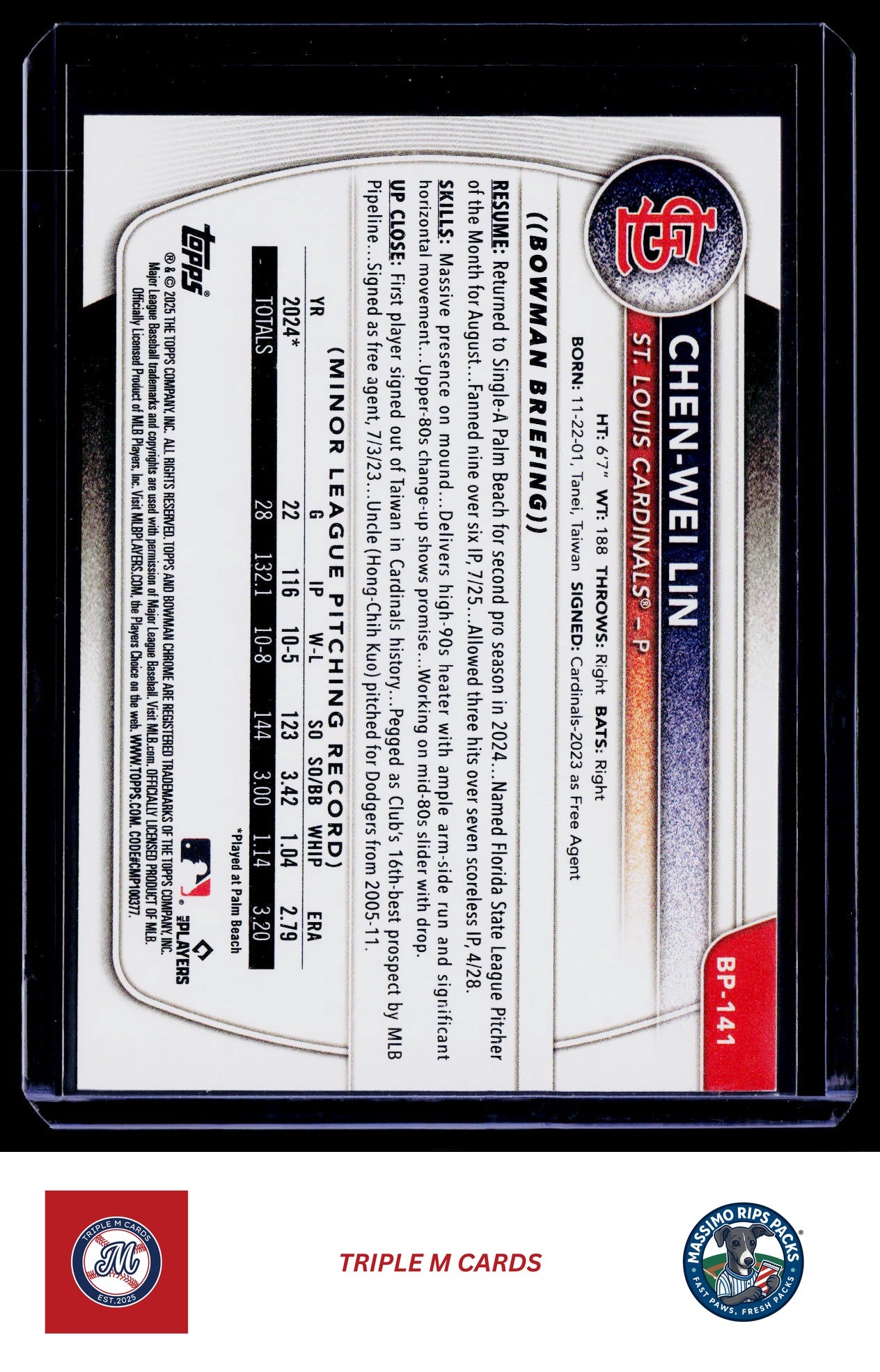 2025 Bowman #BP-141 Chen-Wei Lin Prospects