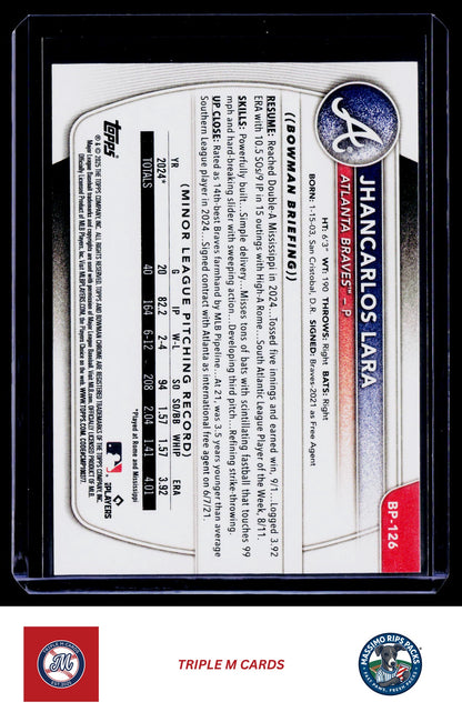 2025 Bowman #BP-126 Jhancarlos Lara Prospects