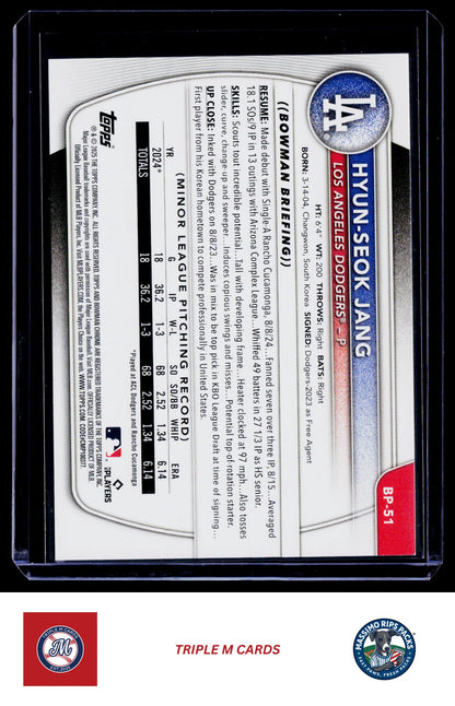 2025 Bowman #BP-51 Hyun-Seok Jang Prospects