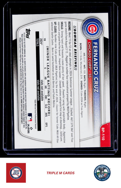 2025 Bowman #BP-110 Fernando Cruz Prospects