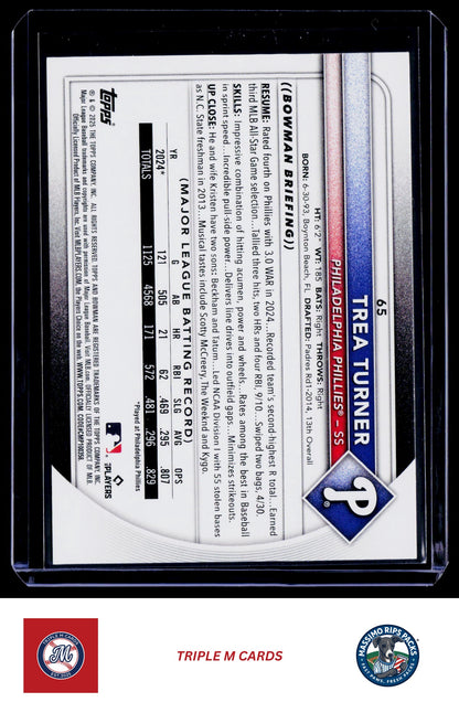 2025 Bowman #65 Trea Turner
