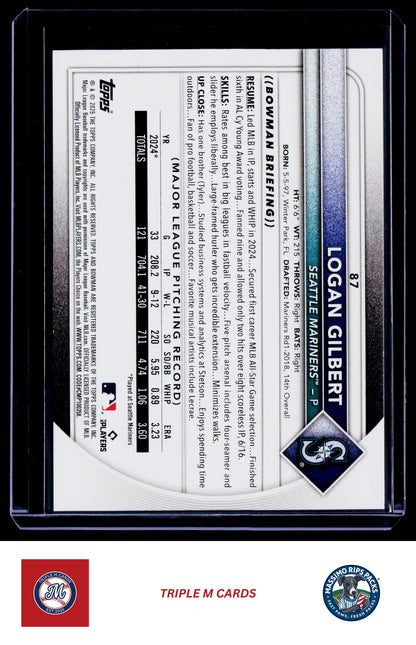 2025 Bowman #87 Logan Gilbert