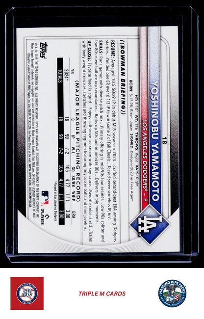2025 Bowman #18 Yoshinobu Yamamoto