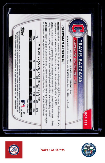 2025 Bowman #BCP-131 Travis Bazzana Chrome Prospects