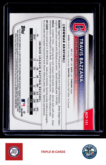 2025 Bowman #BCP-131 Travis Bazzana Chrome Prospects