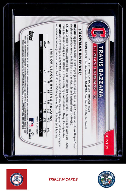 2025 Bowman #BCP-131 Travis Bazzana Chrome Prospects