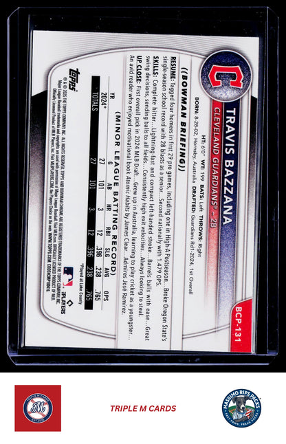 2025 Bowman #BCP-131 Travis Bazzana Chrome Prospects