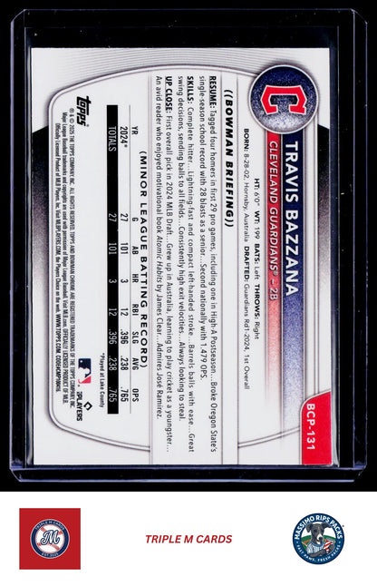 2025 Bowman #BCP-131 Travis Bazzana Chrome Prospects