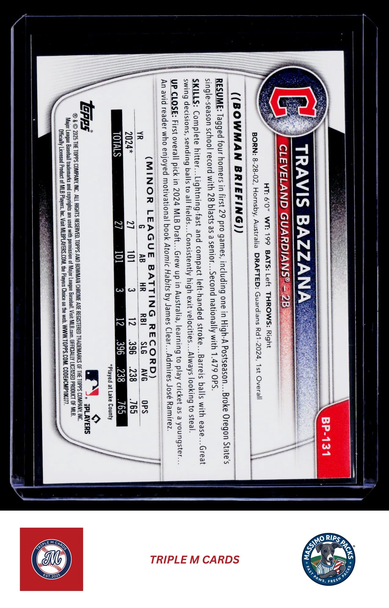 2025 Bowman #BP-131 Travis Bazzana Prospects