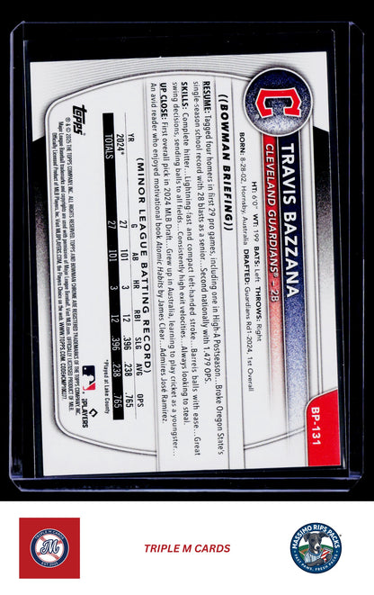 2025 Bowman #BP-131 Travis Bazzana Prospects