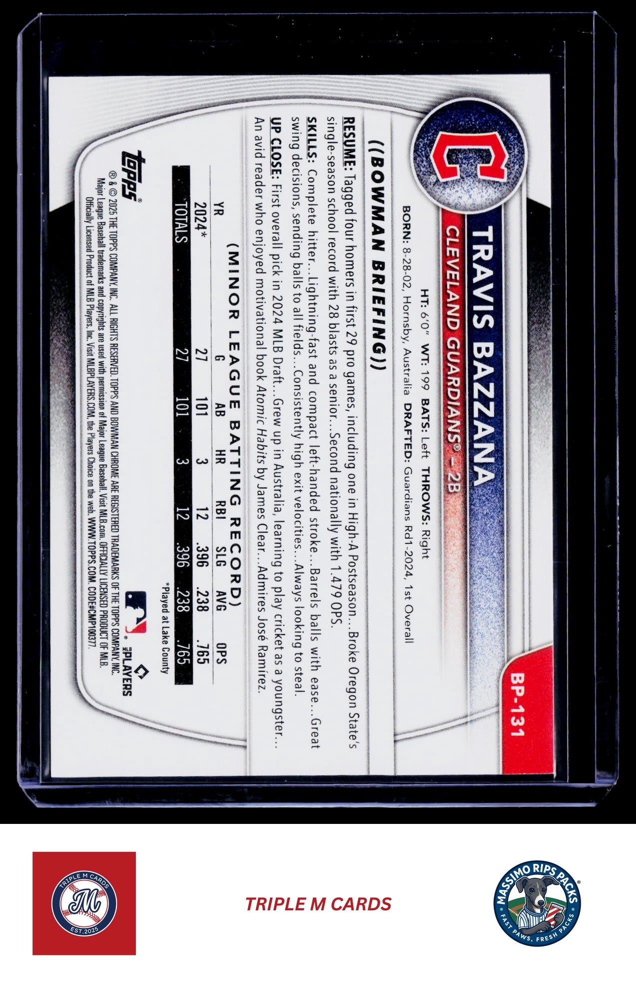 2025 Bowman #BP-131 Travis Bazzana Prospects