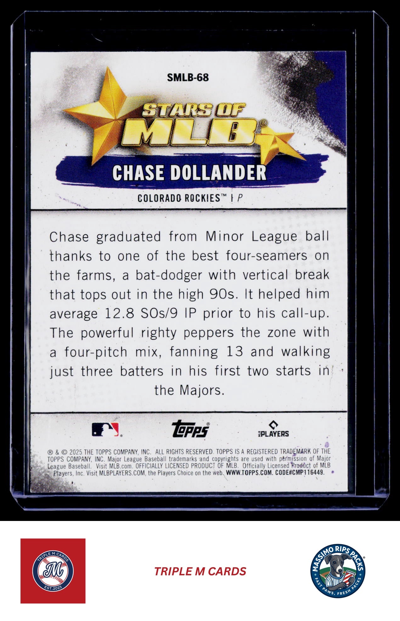 2025 Topps Update #SMLB-68 Chase Dollander Stars of MLB