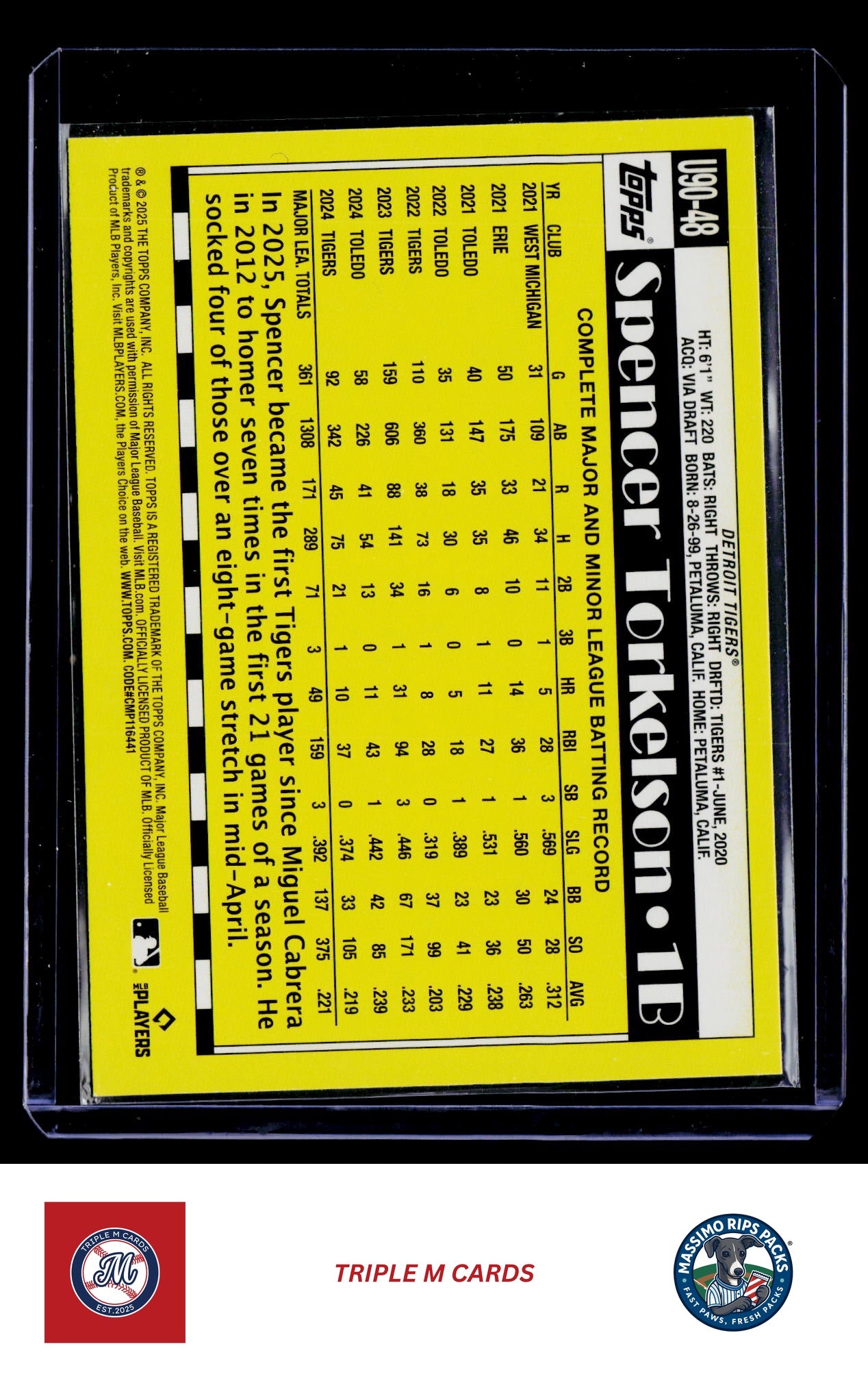 2025 Topps Update #U90-48 Spencer Torkelson 1990 Topps Baseball 35th Anniversary