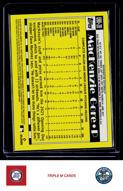 2025 Topps Update #U90-20 MacKenzie Gore 1990 Topps Baseball 35th Anniversary