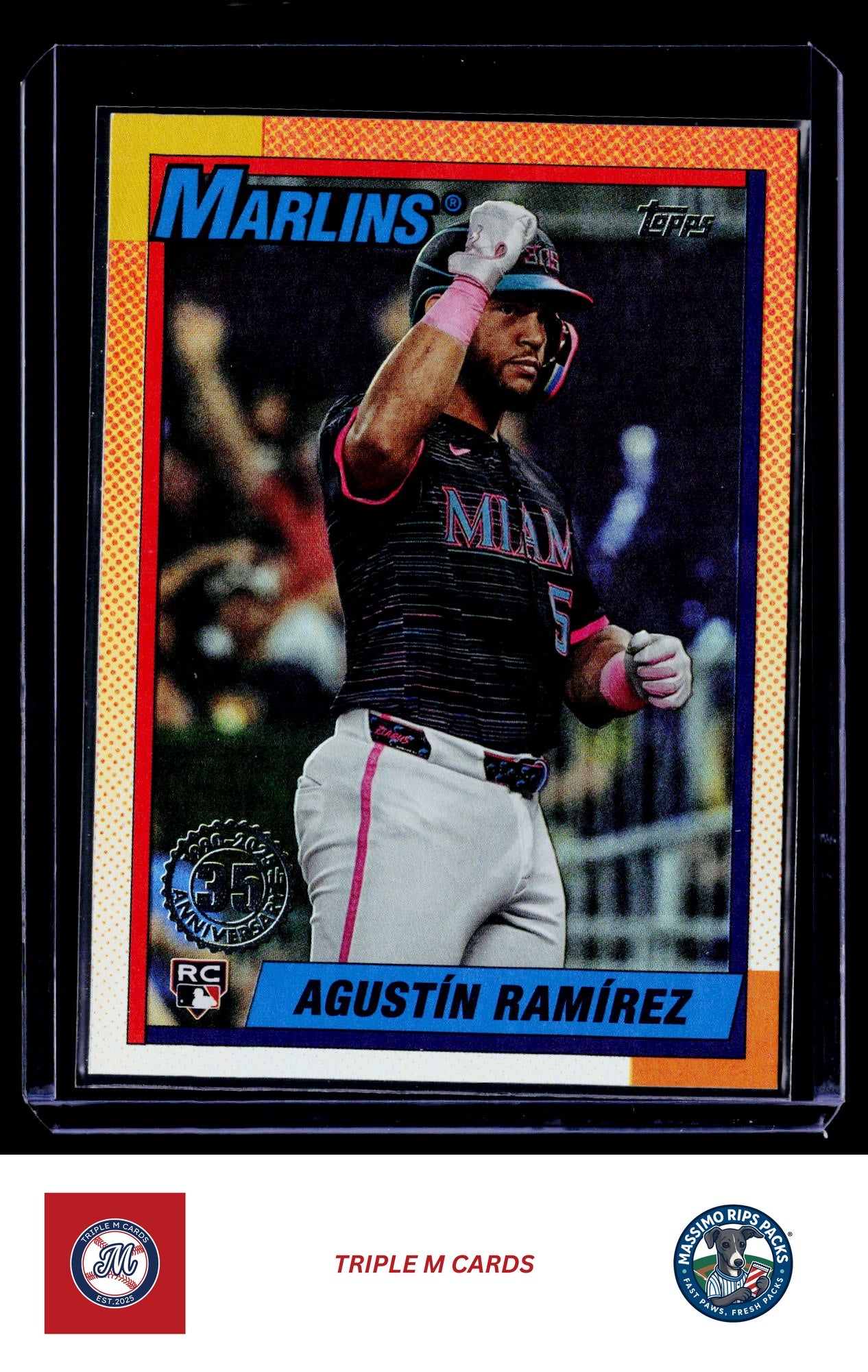 2025 Topps Update #U90-37 Agustín Ramírez 1990 Topps Baseball 35th Anniversary