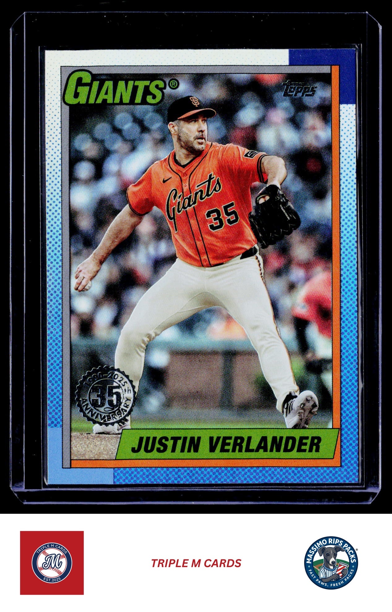2025 Topps Update #U90-10 Justin Verlander 1990 Topps Baseball 35th Anniversary