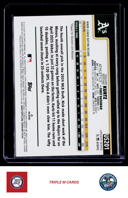 2025 Topps Update #US201 Nick Kurtz