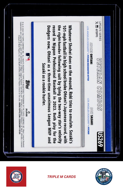 2025 Topps Update #US269 Rising Sons (Shohei Ohtani / Roki Sasaki)