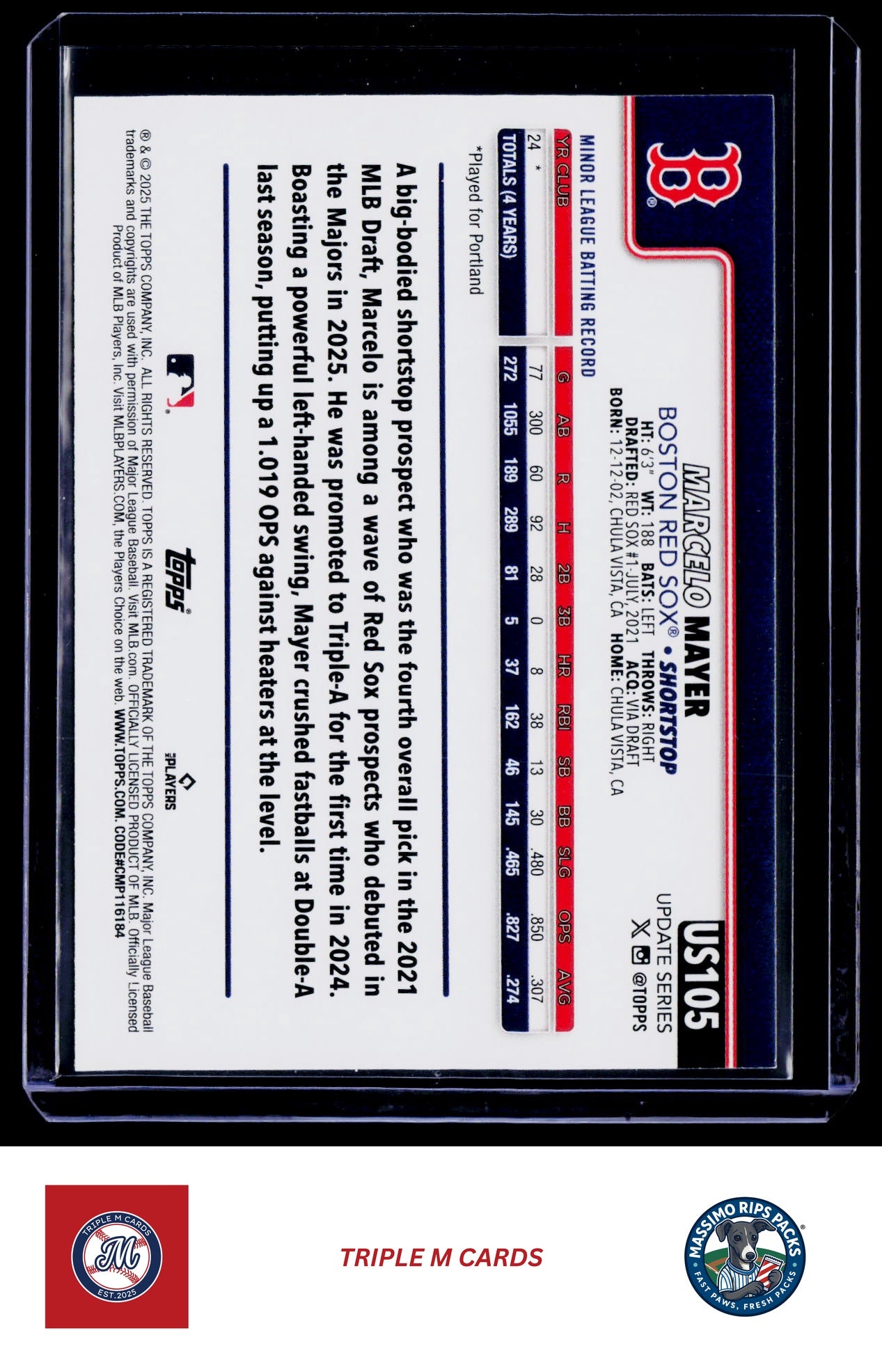 2025 Topps Update #US105 Marcelo Mayer