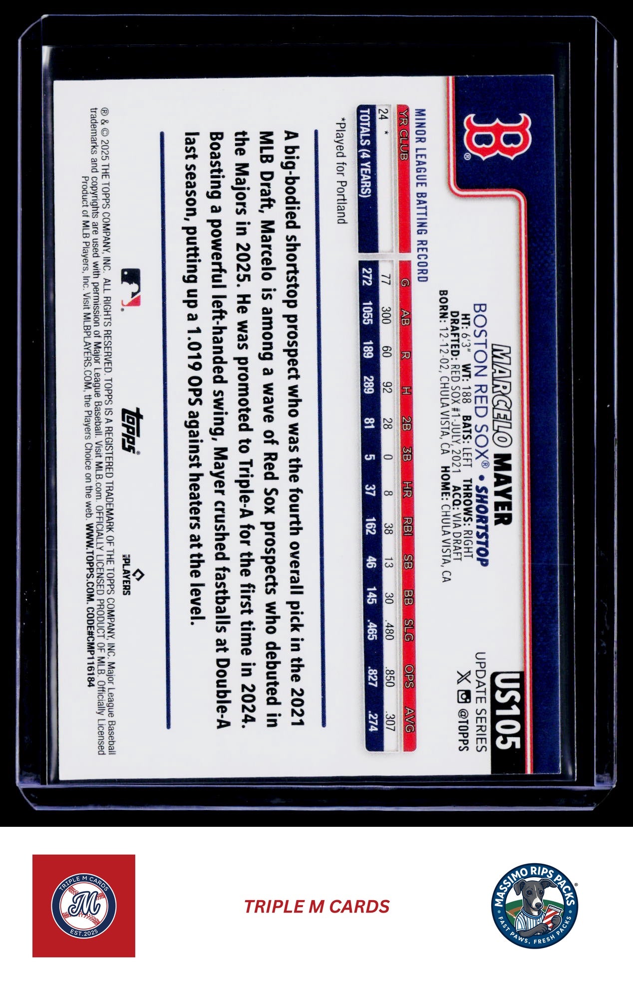2025 Topps Update #US105 Marcelo Mayer