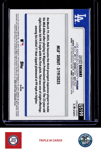 2025 Topps Update #US199 Roki Sasaki