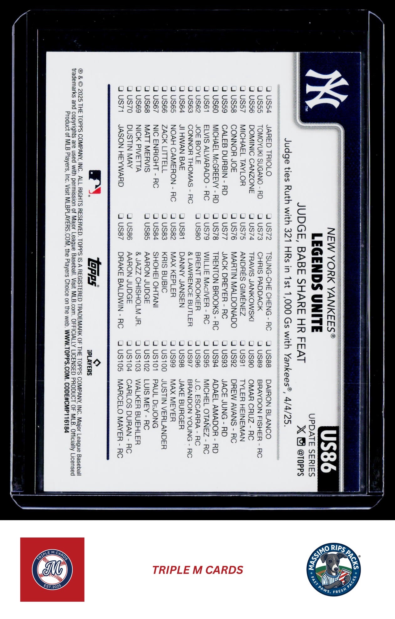2025 Topps Update #US86 Legends Unite