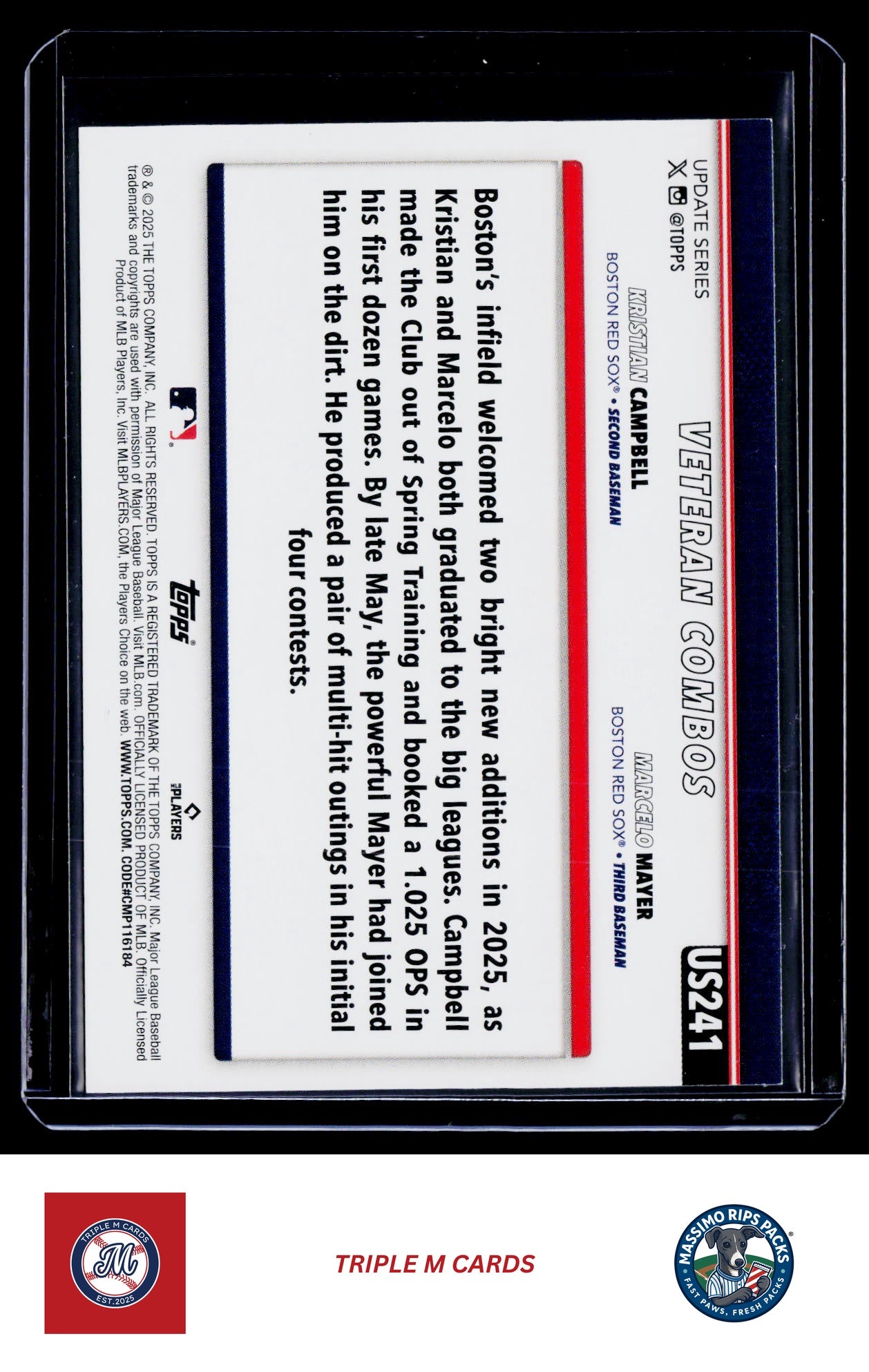 2025 Topps Update #US241 Beantown Boys (Marcelo Mayer / Kristian Campbell)