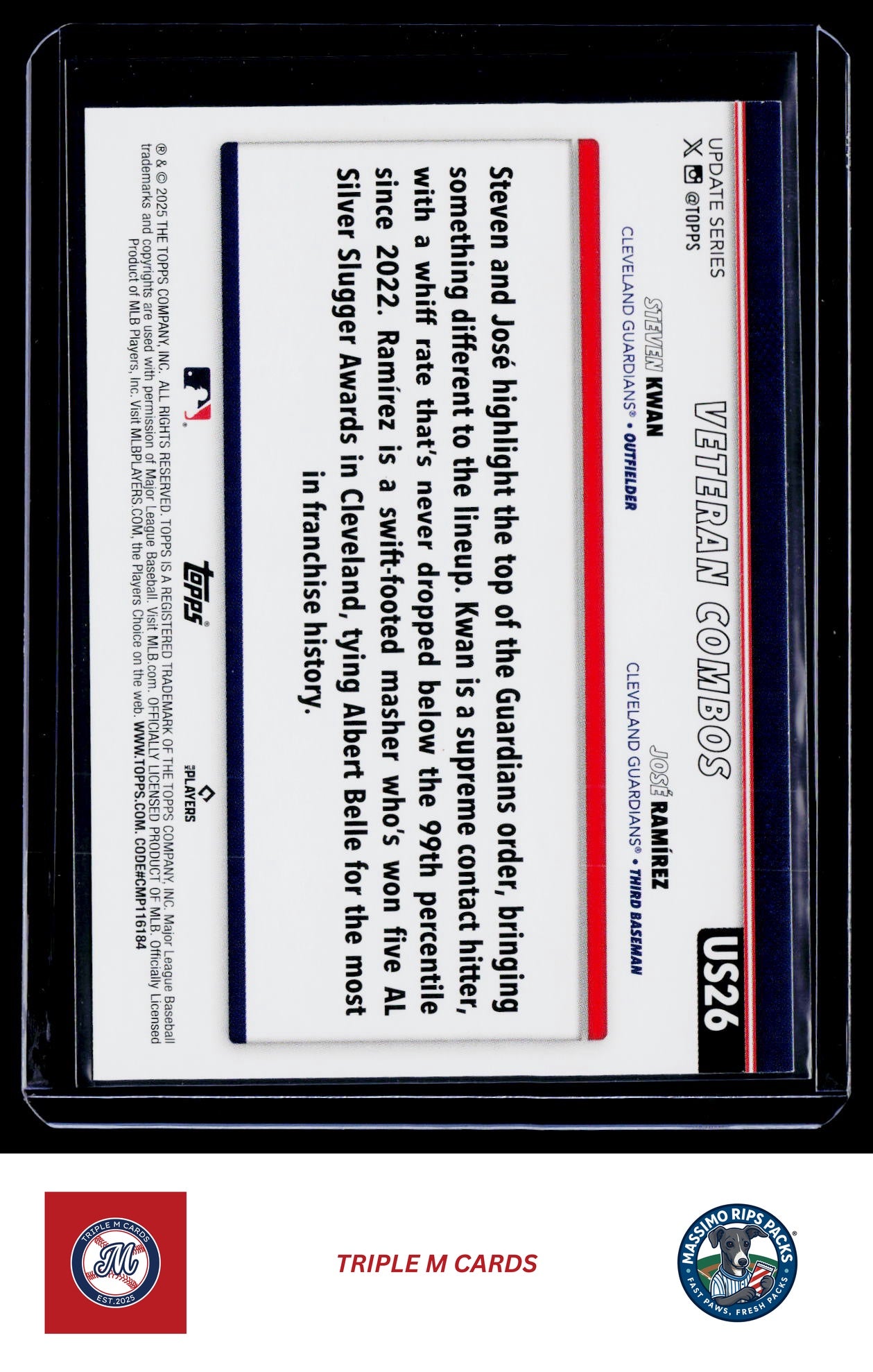 2025 Topps Update #US26 Taking Turns (José Ramírez / Steven Kwan)