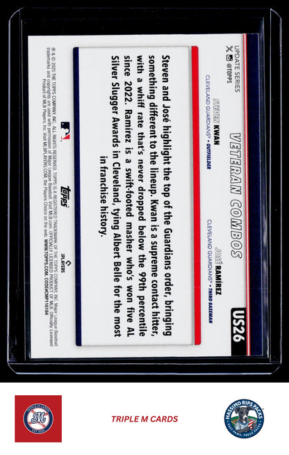 2025 Topps Update #US26 Taking Turns (José Ramírez / Steven Kwan)